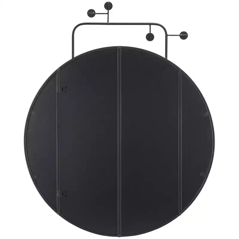Specchio da parete rotondo in ferro nero, singolo, 31" – Verticale/Orizzontale