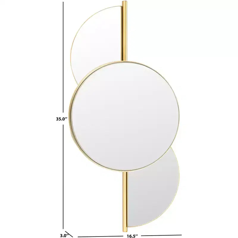 Specchio da parete ad arco con cornice dorata, singolo, oro/nero e oro/bianco