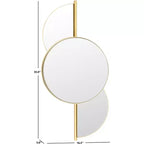Specchio da parete ad arco con cornice dorata, singolo, oro/nero e oro/bianco