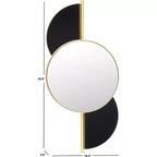 Specchio da parete ad arco con cornice dorata, singolo, oro/nero e oro/bianco