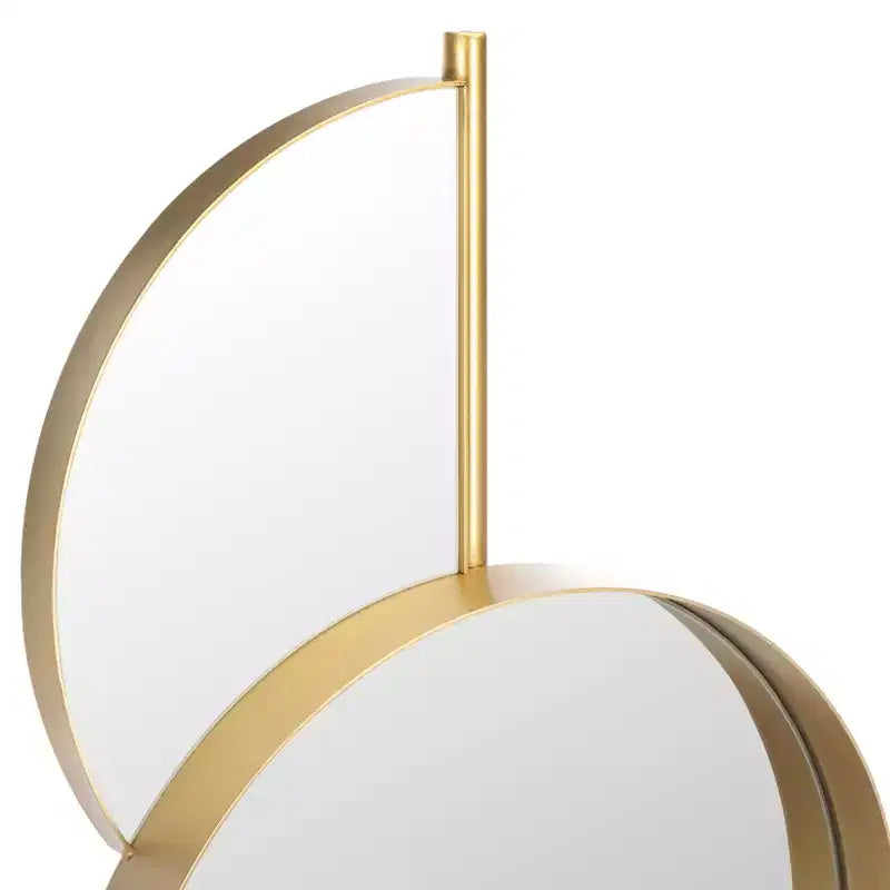 Specchio da parete ad arco con cornice dorata, singolo, oro/nero e oro/bianco