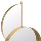 Specchio da parete ad arco con cornice dorata, singolo, oro/nero e oro/bianco