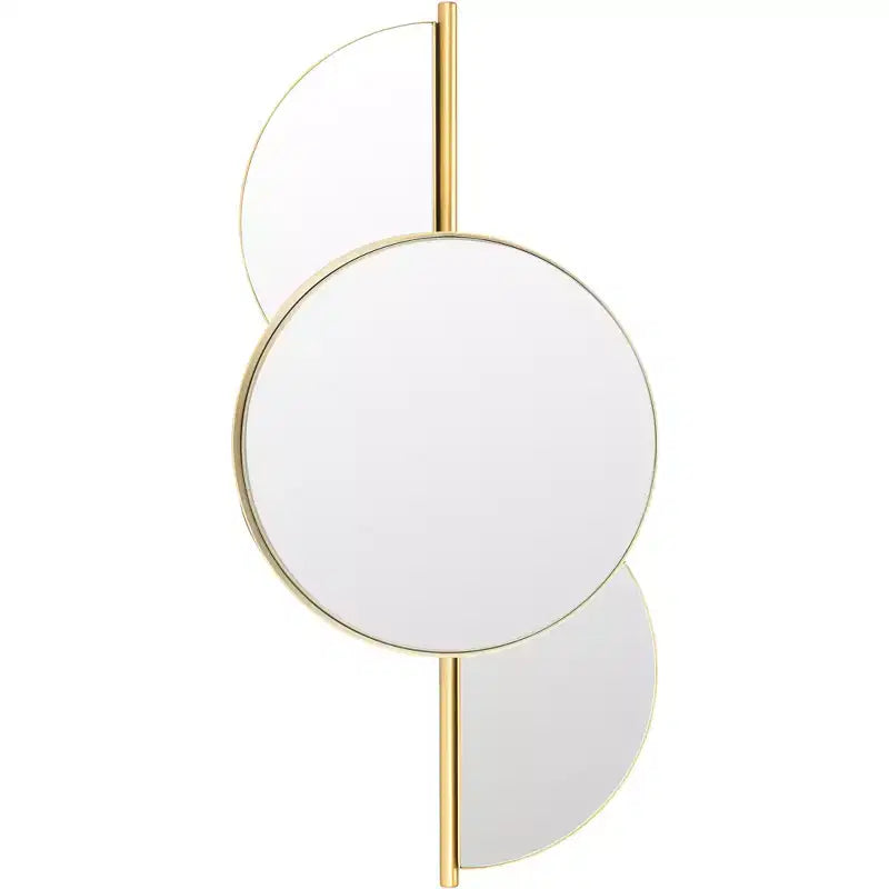 Specchio da parete ad arco con cornice dorata, singolo, oro/nero e oro/bianco
