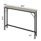 Tavolo Consolle Stretto Grigio e Nero, Stile Industriale, 1 Pezzo