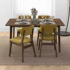 Sedie da pranzo senza braccioli in velluto giallo scuro, set da 2