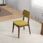 Sedie da pranzo senza braccioli in velluto giallo scuro, set da 2