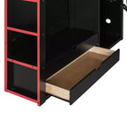Letto a soppalco da gaming per adulti con scrivania, armadio, LED e USB – singolo – Blu/Verde/Rosso