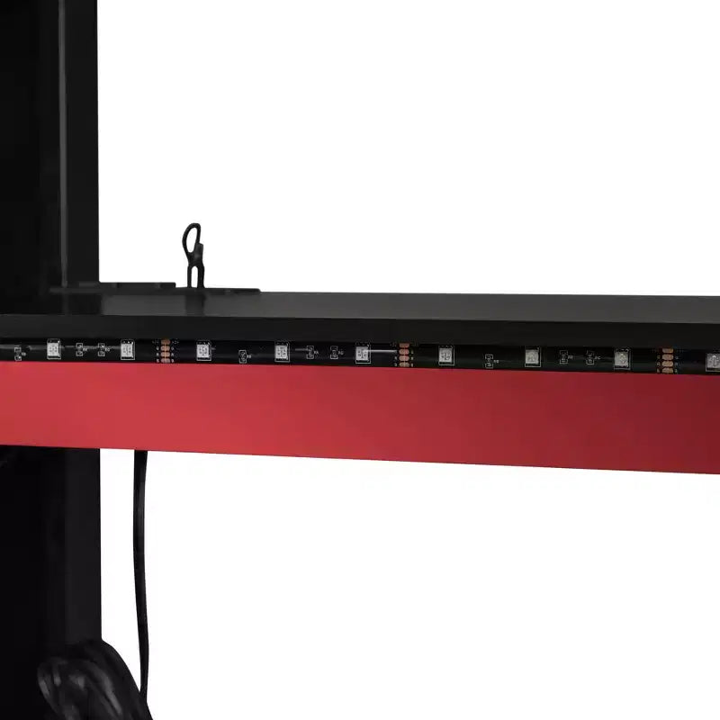 Letto a soppalco da gaming per adulti con scrivania, armadio, LED e USB – singolo – Blu/Verde/Rosso