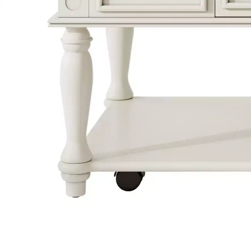 Tavolino da Caffè Rettangolare Grigio e Bianco con Cassetto, Ruote Bloccabili e Gambe in Legno