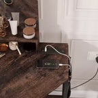 Angolo Toeletta Trucco con Sgabello e Specchio – Nero / Bianco / Tigrato, Lampadine o LED, 1 Persona