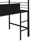 Letto a soppalco matrimoniale in metallo con scivolo e lavagna scrivibile - Nero / Nero+Rosso / Bianco – 1 bambino