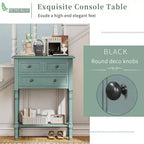 Consolle stretta con cassetti e ripiano, 1 pezzo, Beige / Nero / Azzurro / Naturale / Blu Navy