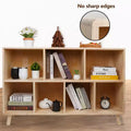 Libreria in Legno di Pino Naturale, Marrone, 7 Scomparti, Montaggio per Una Persona