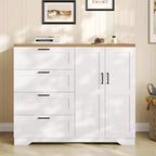 Armadio a 2 ante, bianco/legno, singolo