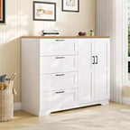 Armadio a 2 ante, bianco/legno, singolo
