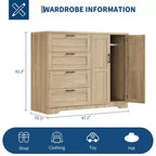 Armadio a 2 ante, bianco/legno, singolo
