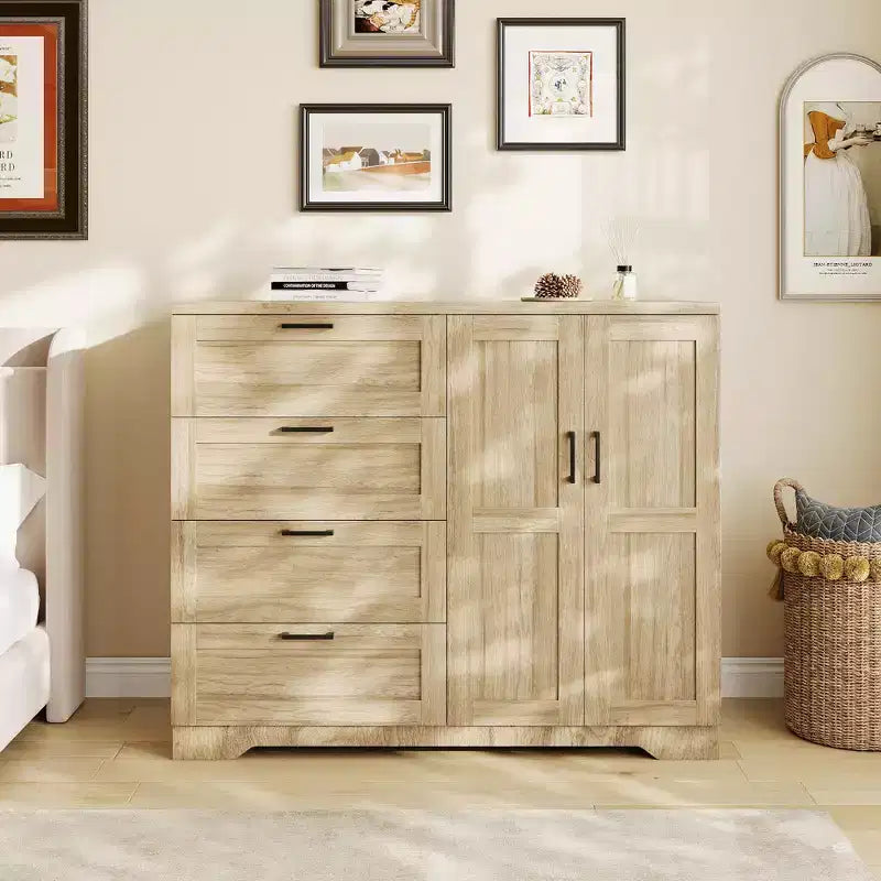 Armadio a 2 ante, bianco/legno, singolo