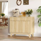 Madia scanalata in rovere naturale, 2 ante 1 cassetto, ripiano regolabile