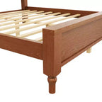 Letto imbottito con base a doghe in legno, colore nero/beige e marrone/beige – Queen/King