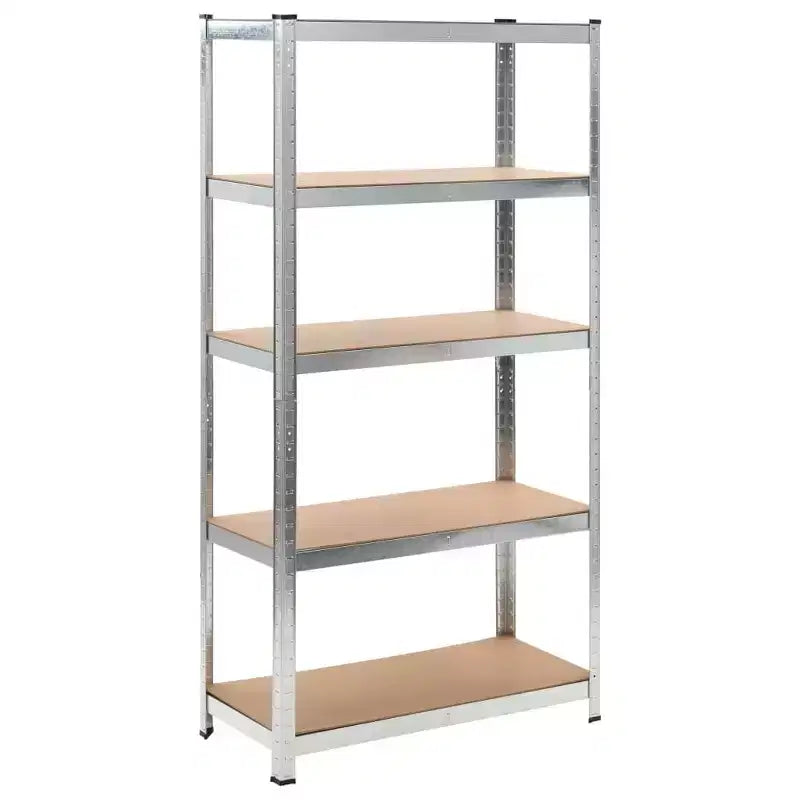 Scaffale portaoggetti a 5 ripiani, argento, set da 5
