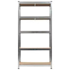 Scaffale portaoggetti a 5 ripiani, argento, set da 5