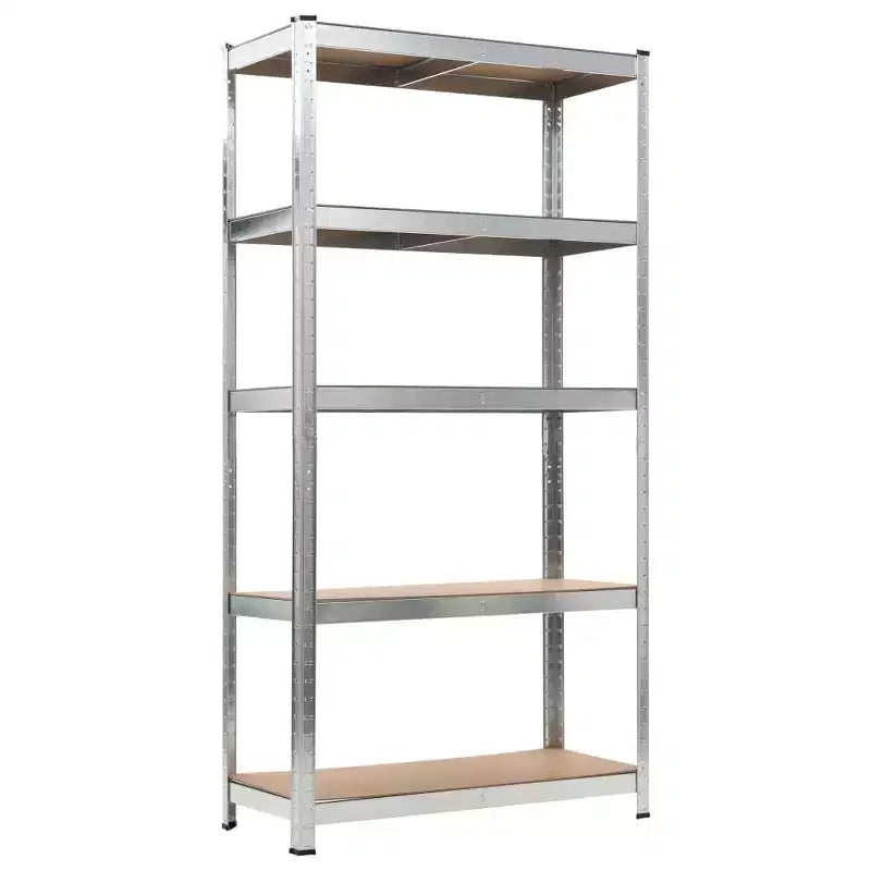 Scaffale portaoggetti a 5 ripiani, argento, set da 5