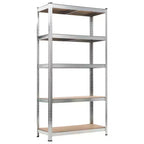 Scaffale portaoggetti a 5 ripiani, argento, set da 5