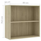 Mobile libreria a muro Sonoma Oak, 2 ripiani, legno ingegnerizzato, assemblaggio per 1 persona