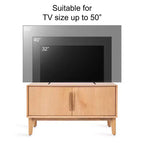 Mobile TV Basso in Legno Naturale / Mobiletto a Due Ante / Uso Singolo
