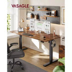 Scrivania elettrica rustica marrone, regolabile in altezza 72-118 cm, 4 preset di memoria, monoposto, 160 x 70 cm