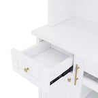 Credenza rustica autoportante con cristalliera, armadio alto da cucina con portabottiglie e ripiani regolabili per sala da pranzo