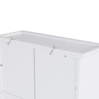 Credenza rustica autoportante con cristalliera, armadio alto da cucina con portabottiglie e ripiani regolabili per sala da pranzo