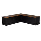 Linon Tobin Backless Nook Dining Set Black/Walnut
