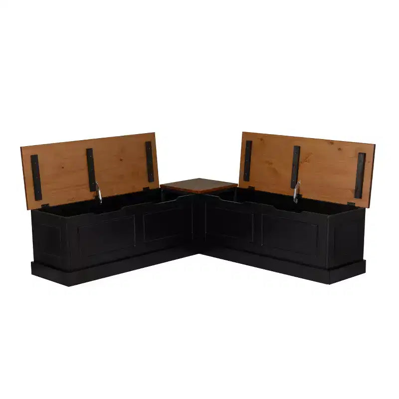 Set da pranzo Linon Tobin Backless Nook Nero/Noce