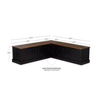 Set da pranzo Linon Tobin Backless Nook Nero/Noce