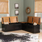 Set da pranzo Linon Tobin Backless Nook Nero/Noce