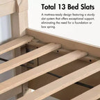 Set letto matrimoniale Queen in noce, stile metà secolo, per 1-2 persone (3 pezzi)