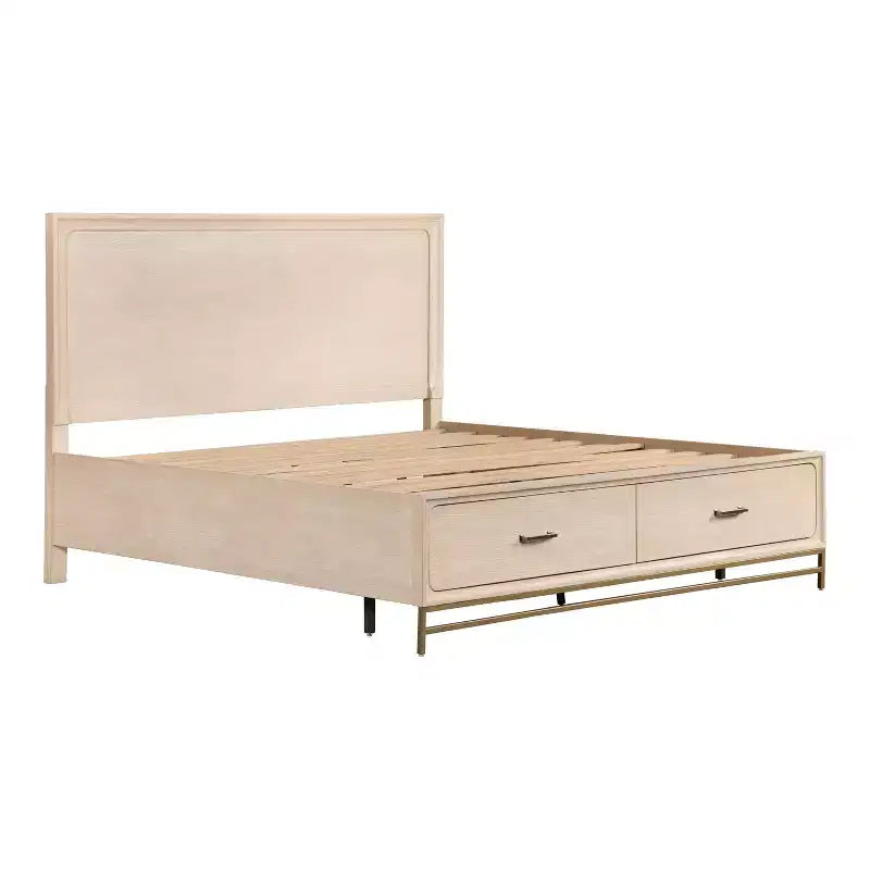 Set letto matrimoniale Queen in noce, stile metà secolo, per 1-2 persone (3 pezzi)