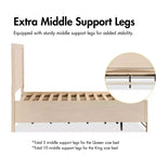 Set letto matrimoniale Queen in noce, stile metà secolo, per 1-2 persone (3 pezzi)