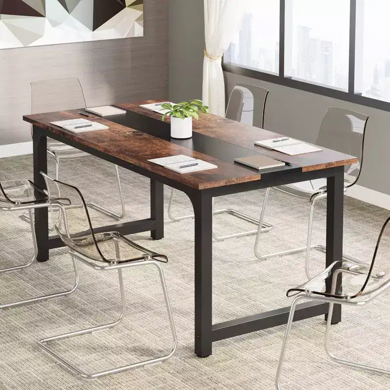 Scrivania direzionale marrone/nera 63", 1 persona