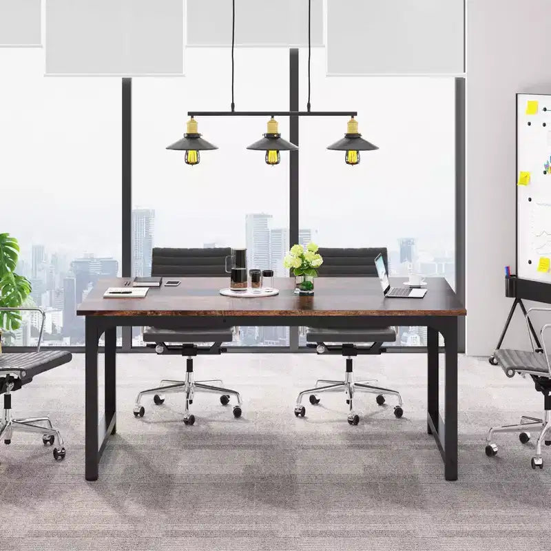 Scrivania direzionale marrone/nera 63", 1 persona