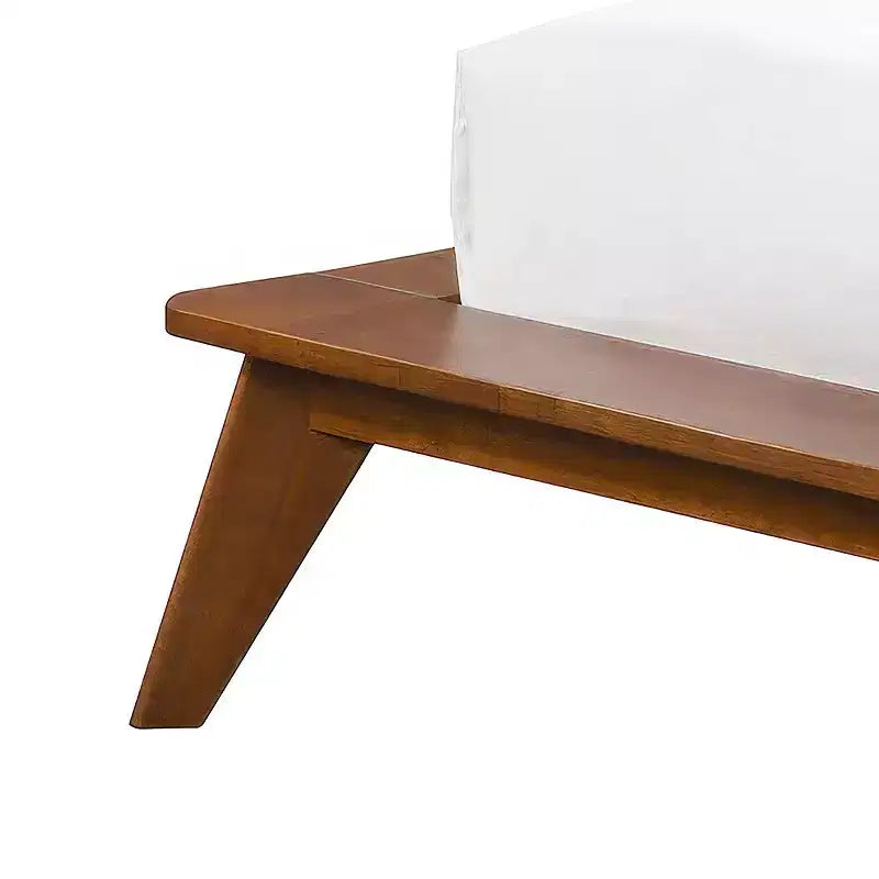 Letto a piattaforma basso con testiera curva in bouclé Noce, per 1 persona