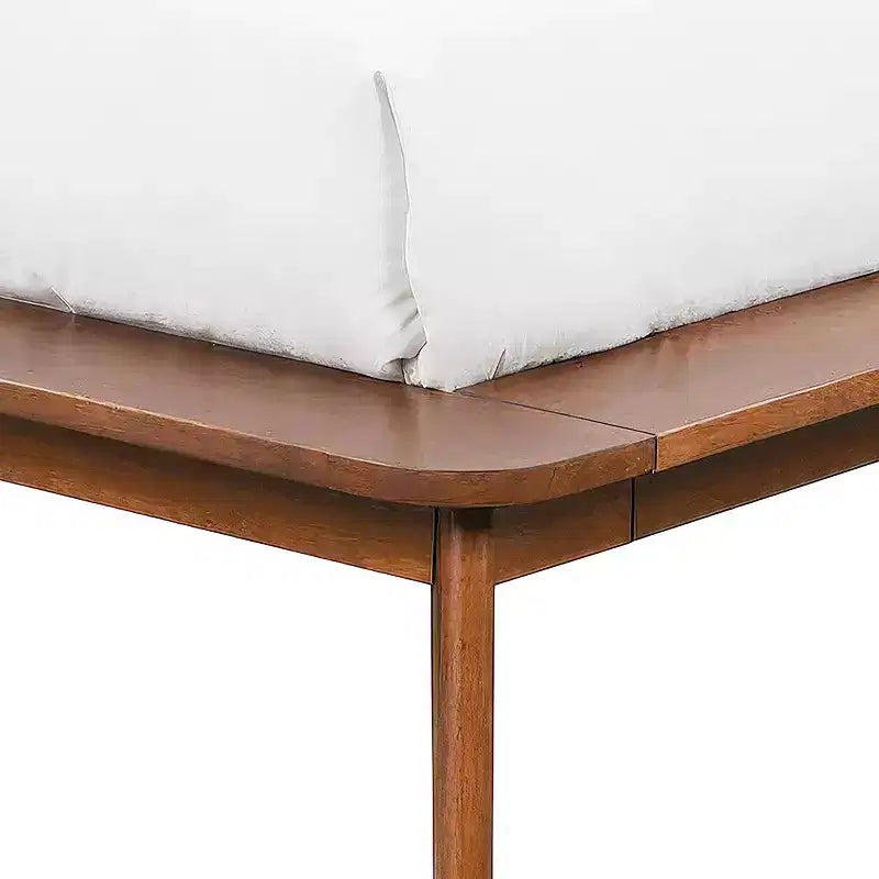 Letto a piattaforma basso con testiera curva in bouclé Noce, per 1 persona