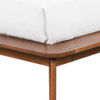 Letto a piattaforma basso con testiera curva in bouclé Noce, per 1 persona