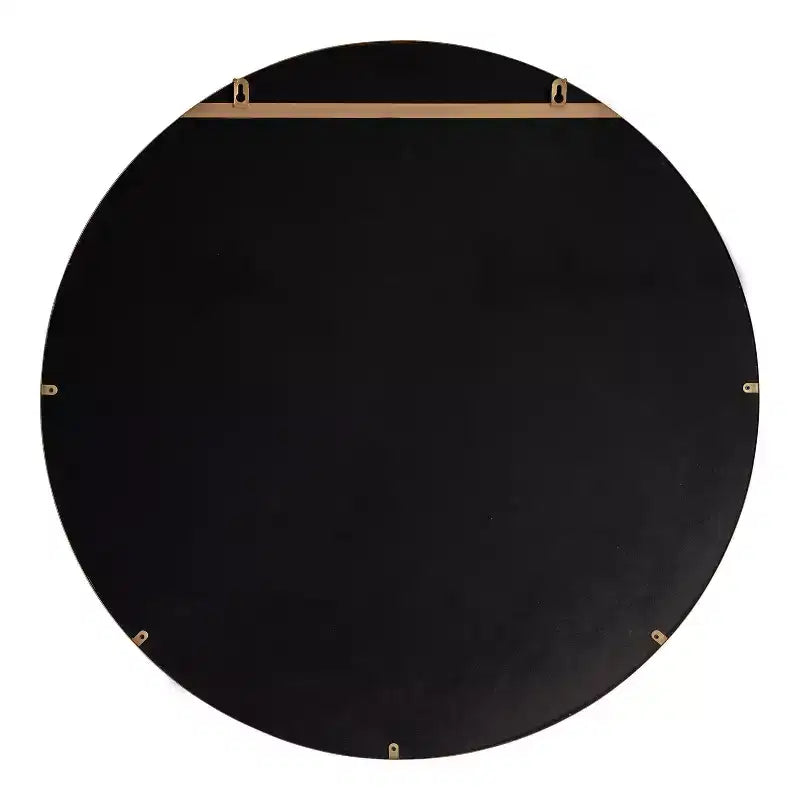 Specchio da parete rotondo nero/oro, 30", a parete, per 1 persona