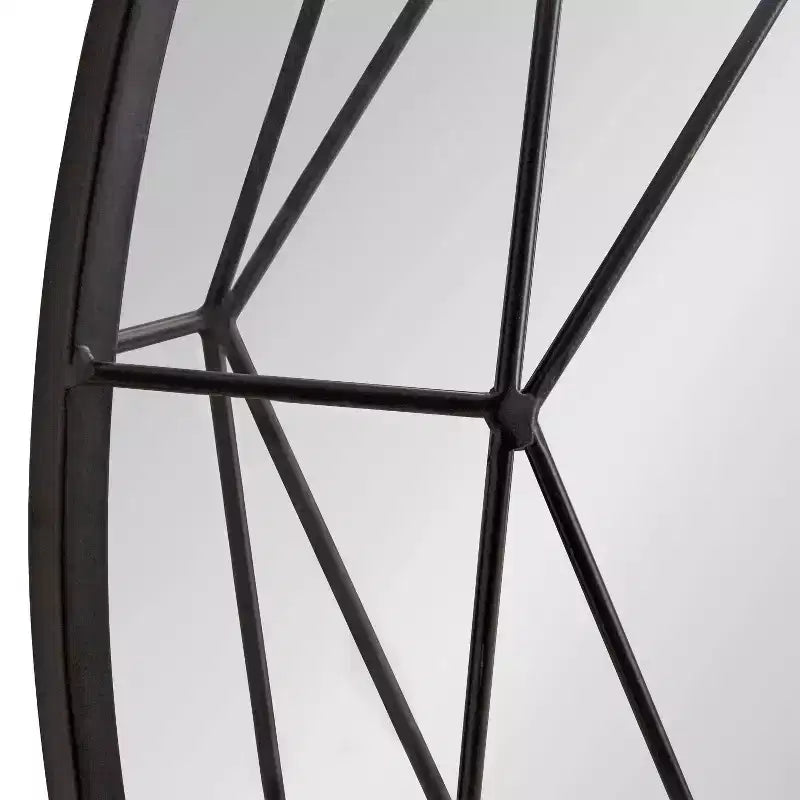 Specchio da parete rotondo nero/oro, 30", a parete, per 1 persona