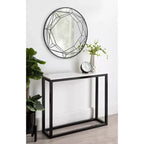 Specchio da parete rotondo nero/oro, 30", a parete, per 1 persona