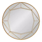 Specchio da parete rotondo nero/oro, 30", a parete, per 1 persona