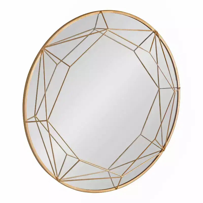 Specchio da parete rotondo nero/oro, 30", a parete, per 1 persona