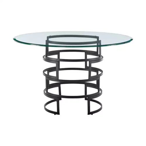 Armen Living Diaz Round Glass Dining Table